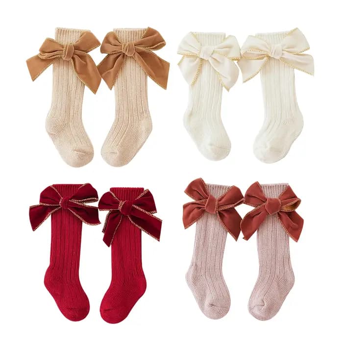 Citgeett-Chaussettes longues et douces pour bébé fille