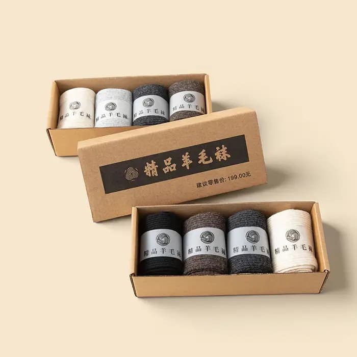 4 paires de chaussettes 100% laine pour femmes