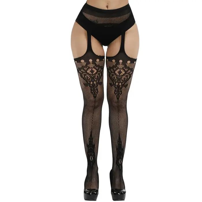1 pièces résille porte-jarretelles bas collants cuisse haute été Sexy ceinture chaude bas jarretelles