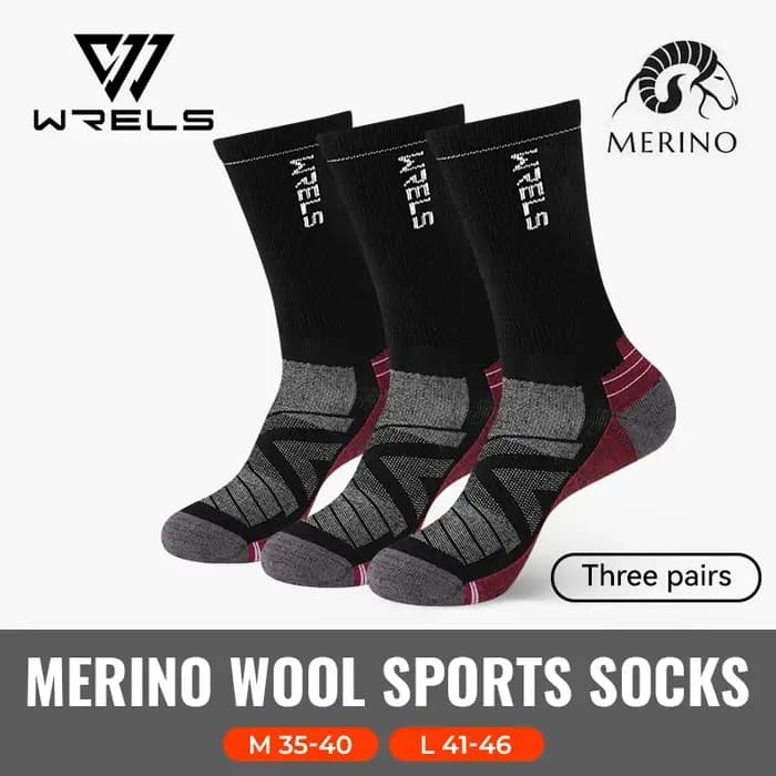 WRELS 1/2/3 chaussettes en laine mérinos thermique chaud équipage hiver botte chaussette évacuation de l'humidité
