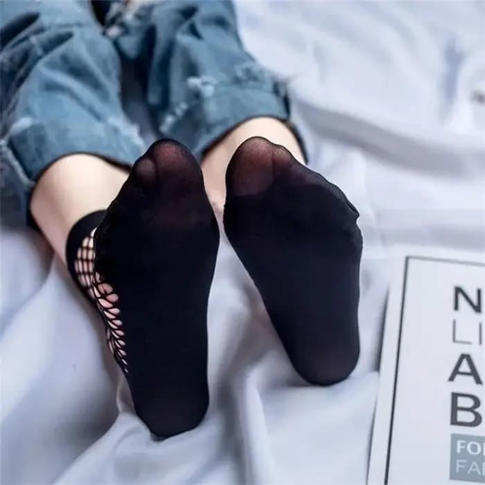 1 paire de chaussettes en résille en dentelle pour femmes