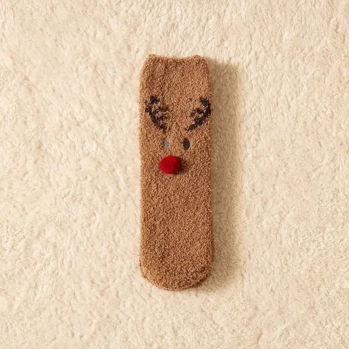 Chaussettes père noël dessin animé bonhomme de neige chapeau