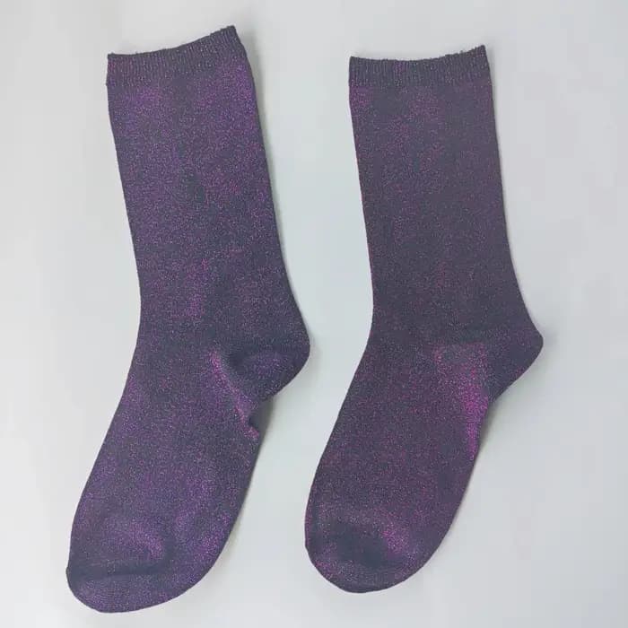 Chaussettes colorées de Style japonais, fil métallique, paillettes scintillantes, chaussettes en perles brillantes, noir, gris, bleu, mignon, cadeau Kawaii de styliste