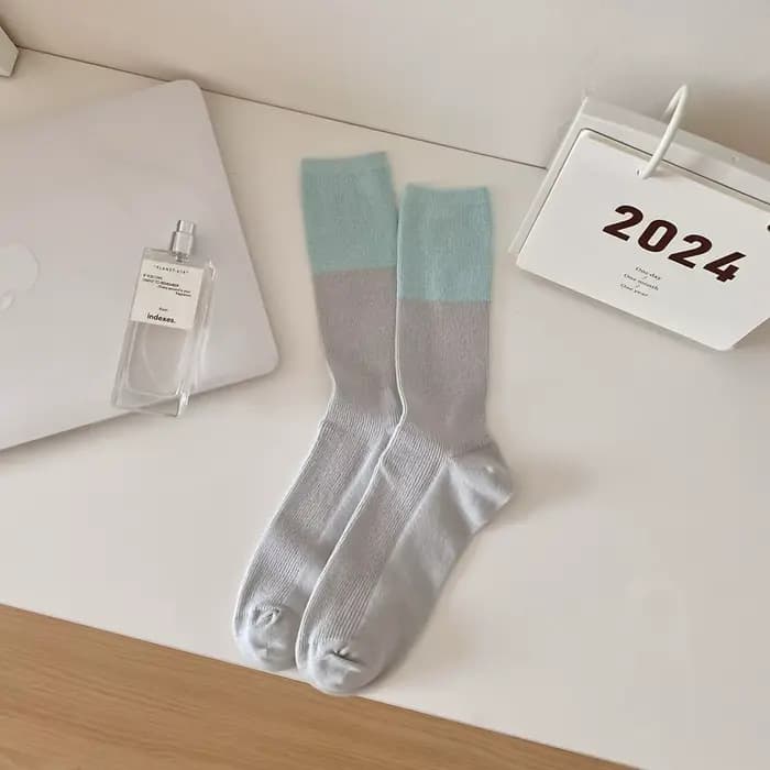 Chaussettes respirantes double illac pour femmes, fines, drôles, simples, tendance de la mode, solid