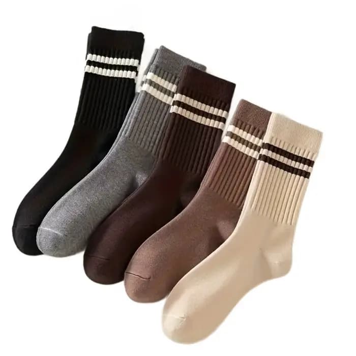 5paris rétro doux rayure chaussettes élastique respirant coton chaussettes bonneterie absorbant la s