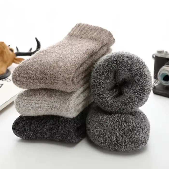 Mâle hommes chaussettes Super plus épais hiver chaud laine mérinos solide