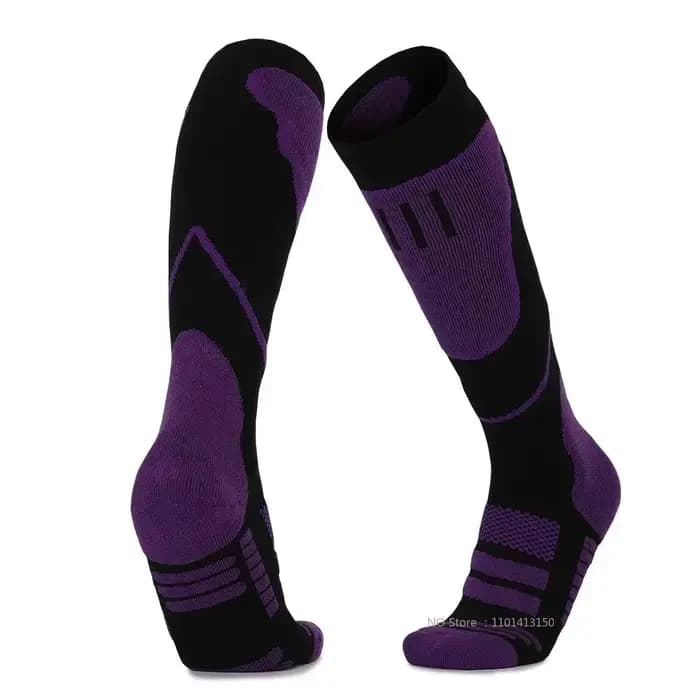 1 paire de chaussettes thermiques en laine mérinos pour hommes et femmes, chaussettes de Compression longues et chaudes pour l'hiver, pour Ski, randonnée, snowboard, escalade, sport