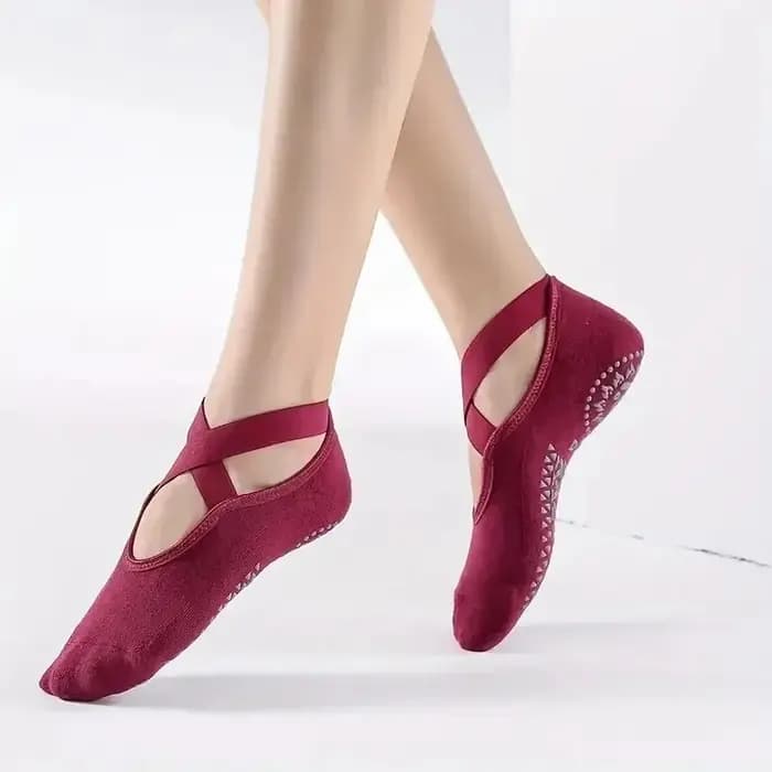 Chaussettes antidérapantes pour femmes, chaussettes de yoga, de pilates, de danse, de fitness et de sport