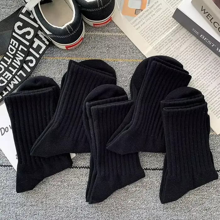 Nouveau 5 paires Cool hommes noir blanc chaussettes chaudes ensemble automne hiver mâle couleur unie