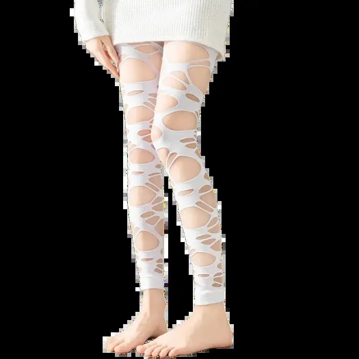 Collants résille déchirés pour femmes, respirants, confortables, tendance, style gothique punk, ajourés