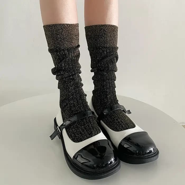 Chaussettes longues scintillantes pour femmes