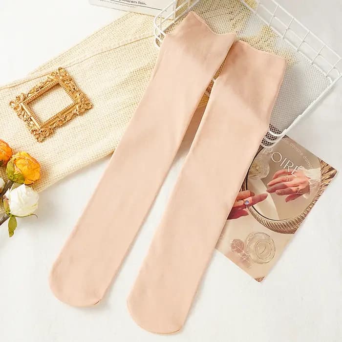 2 paires épaissir velours genou haute chaussettes chaudes femmes automne hiver chaud Long mollet neige chaussettes peau noire Style coréen chaussette mince
