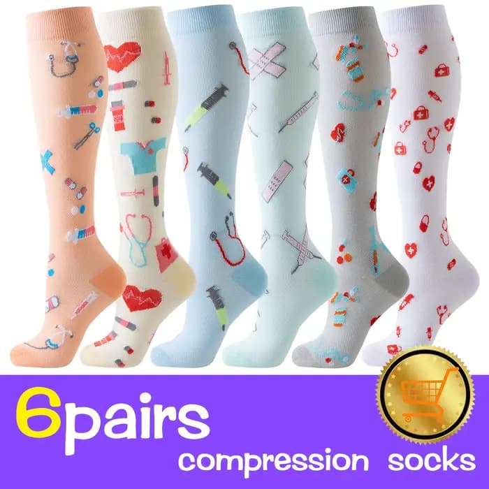 6 paires de chaussettes de Compression athlétiques pour femmes