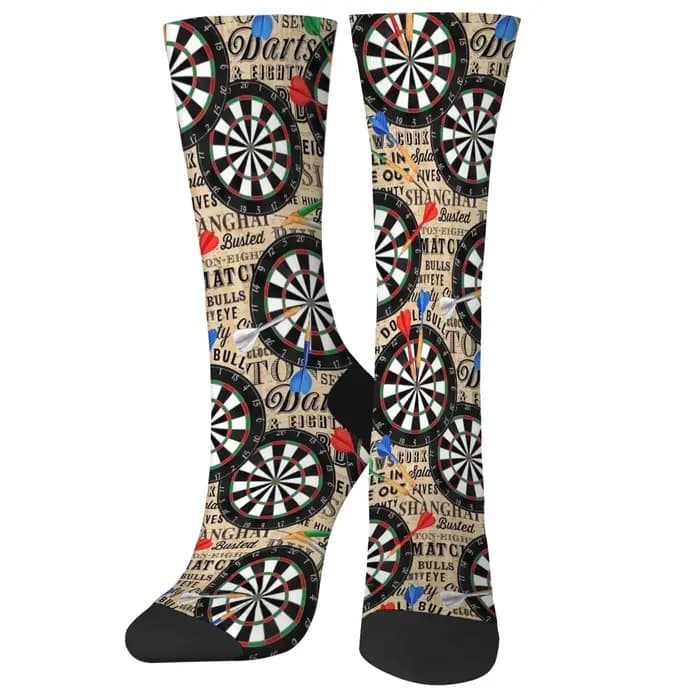 Chaussettes pour hommes style rétro jeu de fléchettes