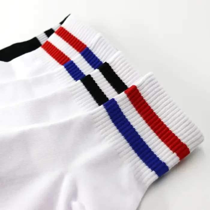 Hommes chaussettes Vintage Streetwear Skate Shcool Designer Punk garçon deux rayures sport Hip Hop athlétique blanc