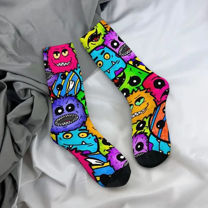 Chaussettes imprimées sur le thème des dessins animés pour hommes