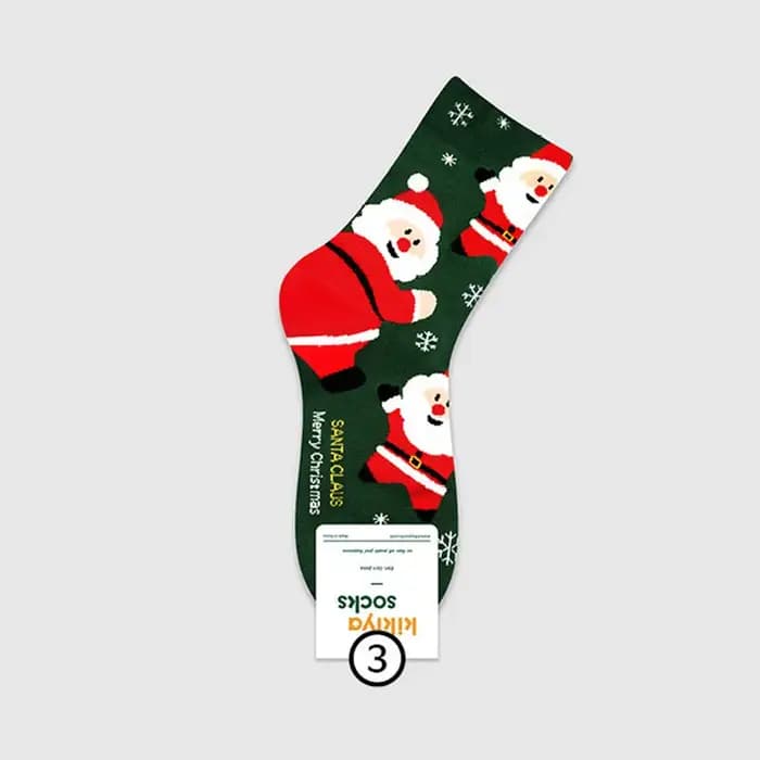 Chaussettes mi-tube de Noël pour femmes, mignon, intéressant, haute qualité, dessin animé, père Noël, automne, hiver, cadeaux du Nouvel An, Harajuku