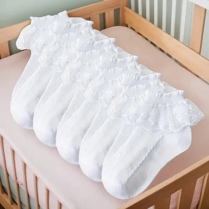 5 paires de chaussettes à volants en dentelle pour filles