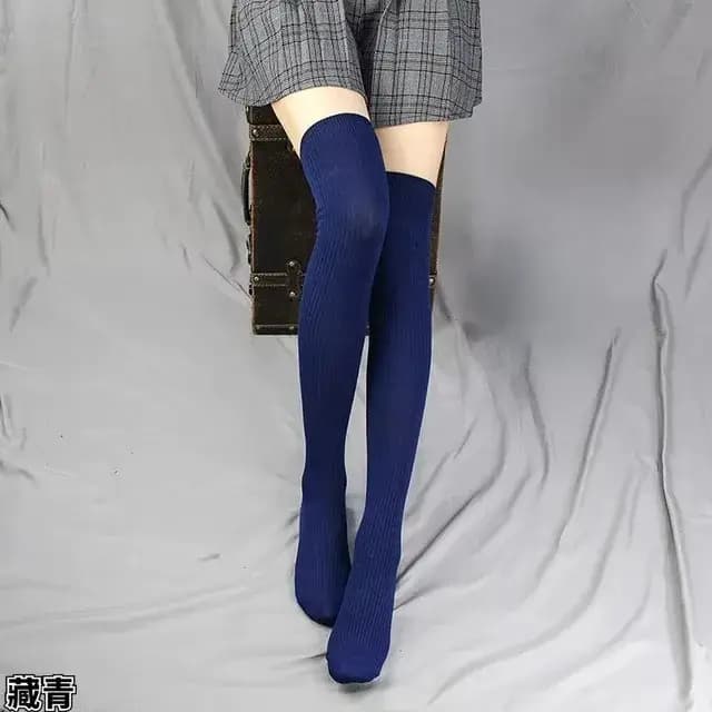 Femmes chaussettes longues cachemire femmes botte solide laine cuisse bas maigre décontracté coton sur genou-haut moelleux femme longue chaussette