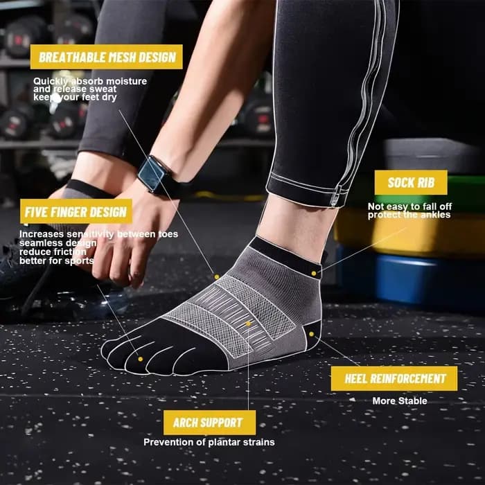 WRELS COl'hyMAX-Chaussettes de sport respirantes à cinq doigts