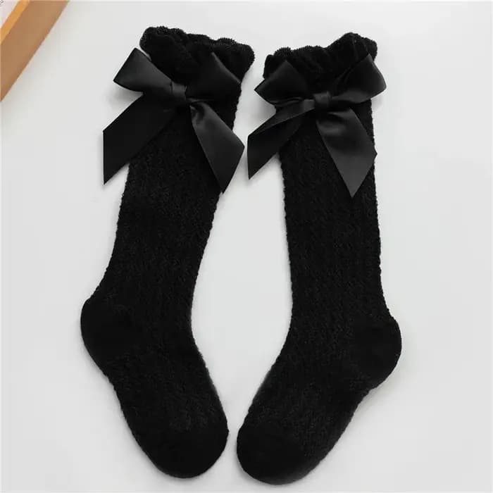Chaussettes hauteur genou avec nœud papillon pour enfants, jambières pour tout-petits, chaussettes douces pour bébés filles, cadeau de fête, princesse, mignon, nouveau