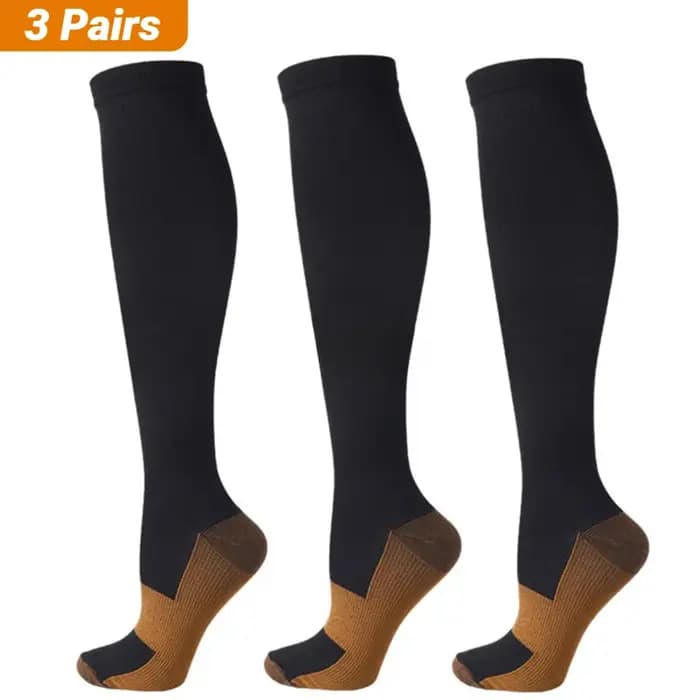 3 paires de chaussettes de compression pour femmes et hommes