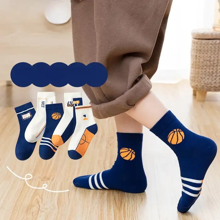 5 paires automne hiver nouveau Style chaussettes pour enfants mi-haut longue dinosaure dessin animé conception garçons