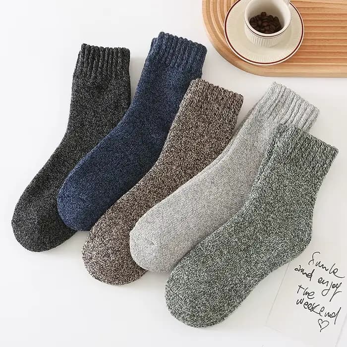 5 paires de chaussettes thermiques en éponge pour hommes