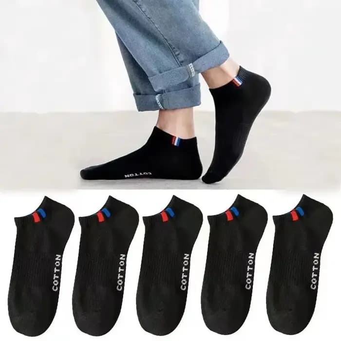 5/10 paires de chaussettes de cheville simples à doublure solide pour hommes