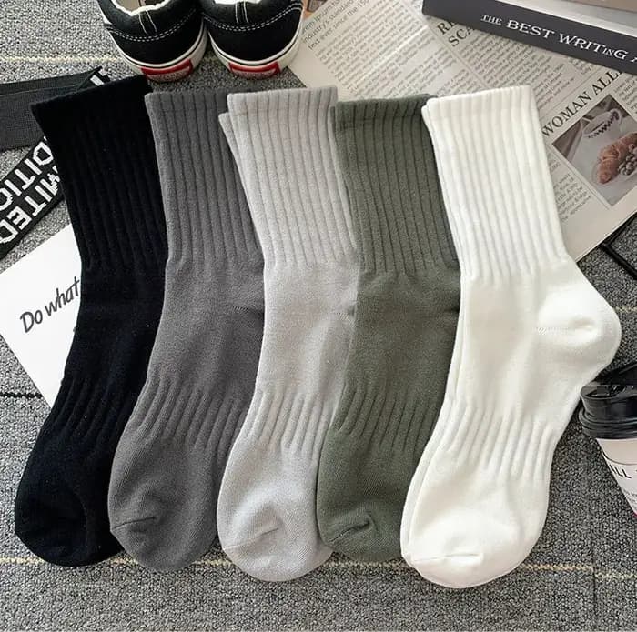 Nouveau 5 paires Cool hommes noir blanc chaussettes chaudes ensemble automne hiver mâle couleur unie Sport
