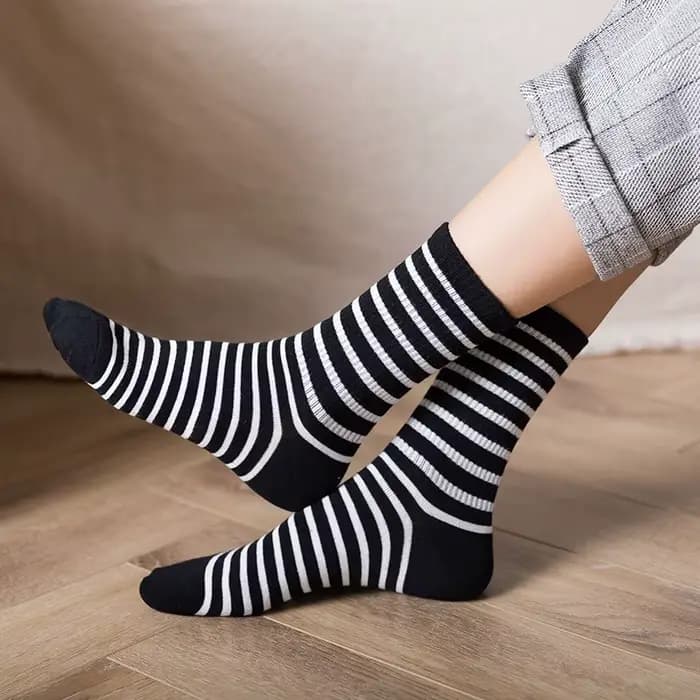 Hommes chaussettes coton respirant coloré grille rayure décontracté affaires