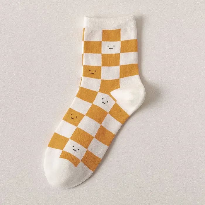 Chaussettes à tube torsadé jaune pour femmes