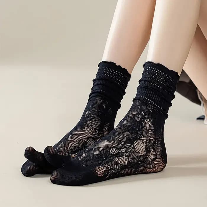 Chaussettes japonaises à bout Tabi en dentelle pour femmes