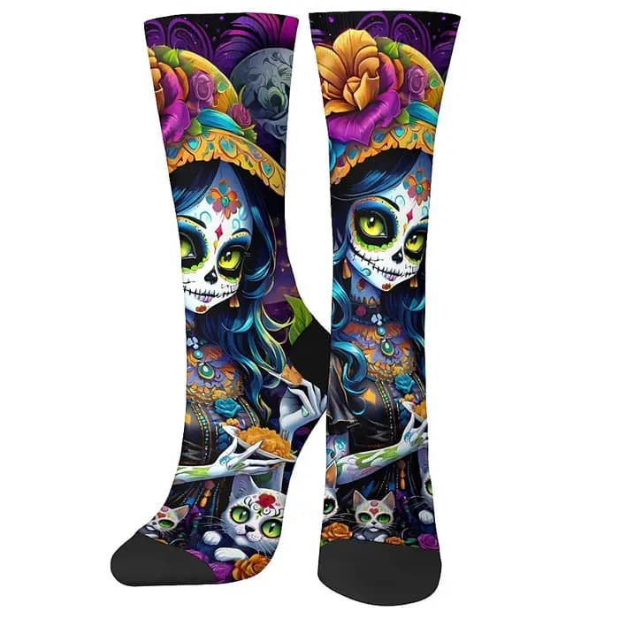 Chaussettes pour Homme Confortables et Respirantes, Thème Jour de la Fréquence, Nouveauté Intéressante, Loisirs Hip Hop, Style Rétro, Cadeau Idéal