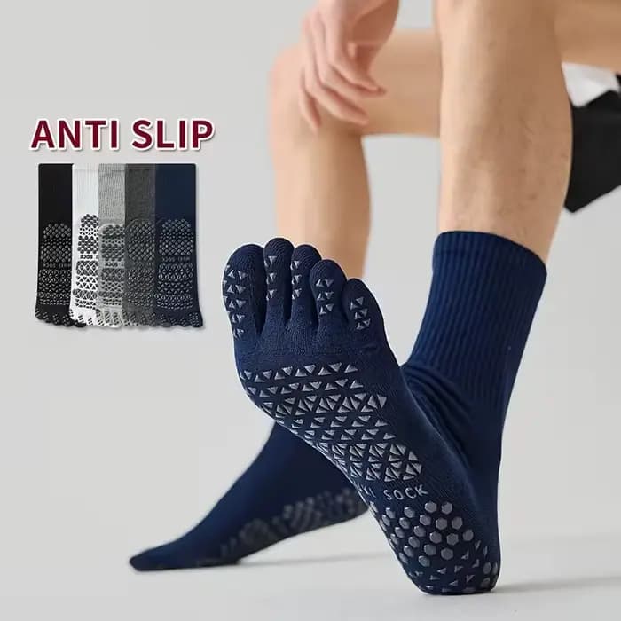 Chaussettes de yoga en coton à cinq orteils pour hommes avec séparation