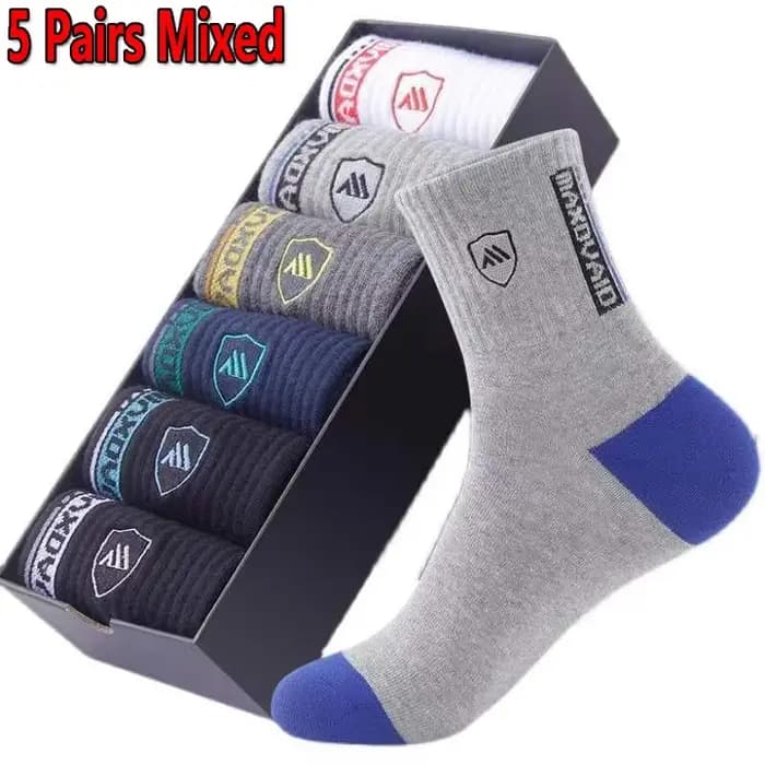 5 paires de chaussettes de sport respirantes en fibre de bambou pour hommes