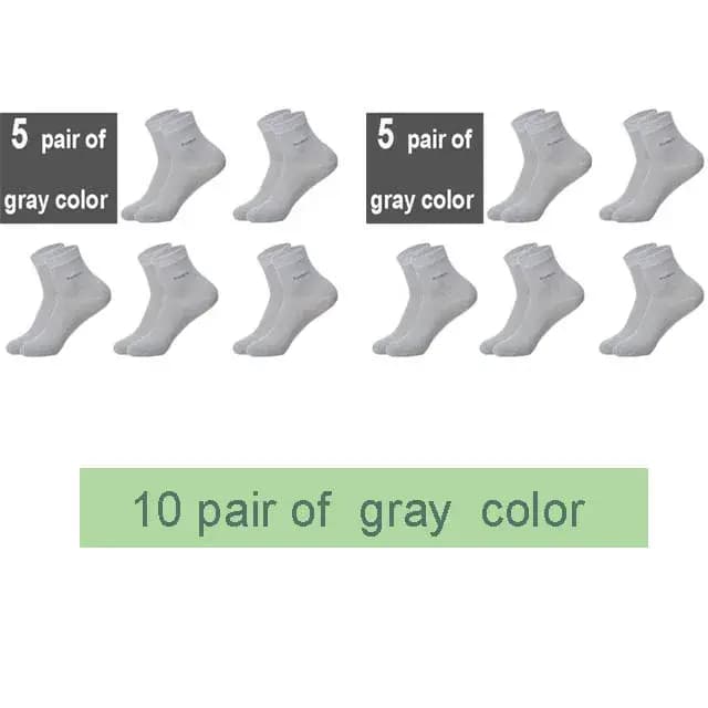 10 paires/lot hommes chaussettes en bambou marque confortable respirant décontracté affaires