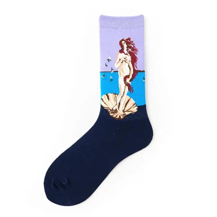 1 paire rétro femmes Art Van Gogh murale série de peinture à l'huile de renommée mondiale hommes chaussettes