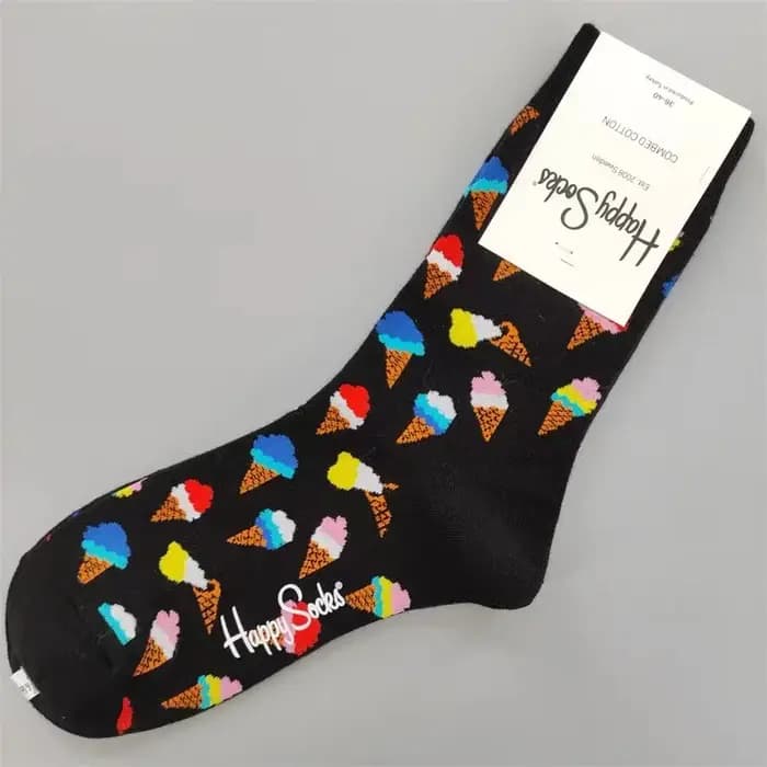 Happy Socks Chaussettes mi-tube pour femme Chaussettes quatre saisons en pur coton TAILLE 36-40