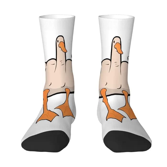 Chaussettes d'extérieur de dessin animé avec canard drôle