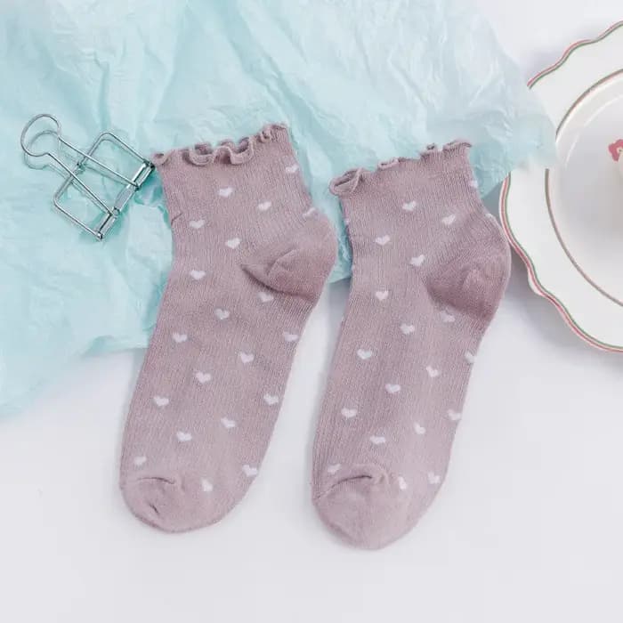 Chaussettes à volants femmes blanc noir froufrous Style Lolita jeune fille japonaise mignon Kawaii coton Harajuku