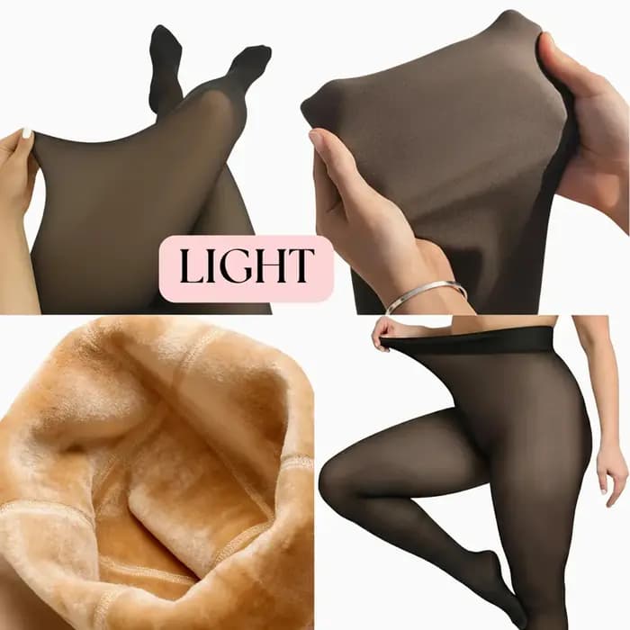 Collants thermiques doublés en polaire pour femmes