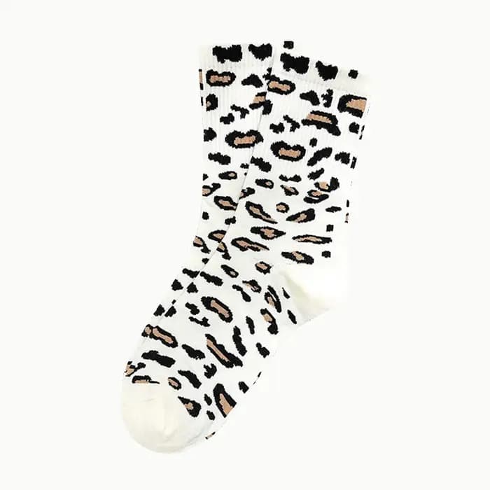 Mode décontracté Vintage léopard femmes chaussettes personnalité Harajuku hip-hop sauvage classique bas course Sport Skateboard