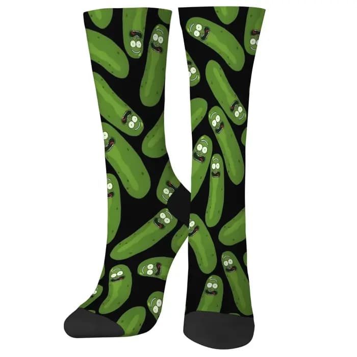 Dessin animé drôle concombre nouveauté chaussettes heureuses style Harajuku rétro tendance