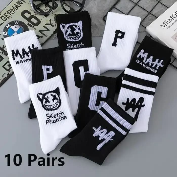 CHRLEISURE chaussettes hommes mode tout-match étudiant mi-tube