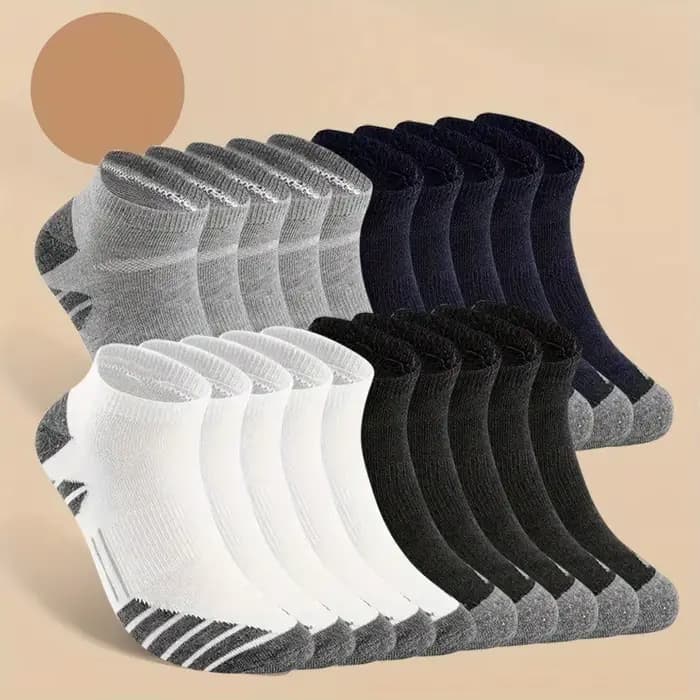 10 paires Cool hommes noir blanc quatre saisons coton chaussette ensemble mâle couleur unie respirant sport course
