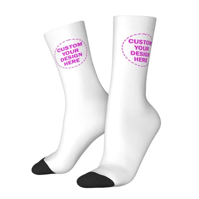 Personnalisez le Logo de la Photo personnalisé texte hommes femmes chaussettes d'équipage unisexe drôle concevoir vos