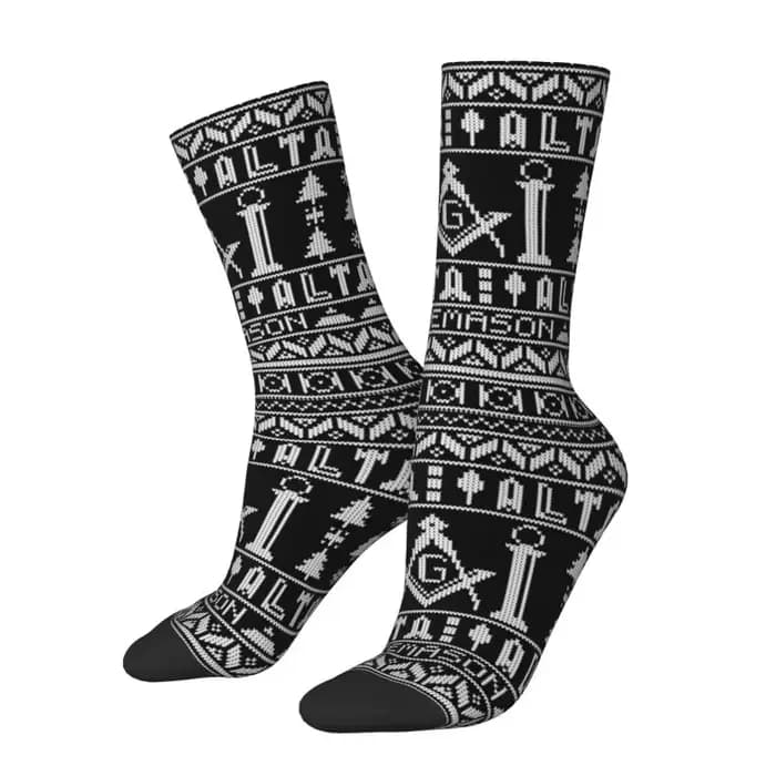 Chaussettes habillées à motif maçonnique Mason pour hommes et femmes