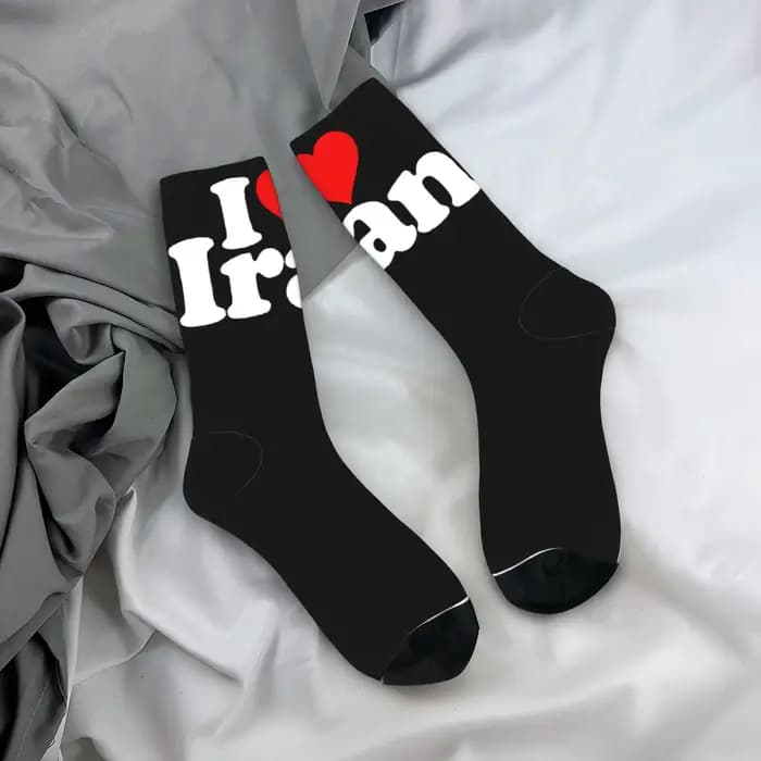 Chaussettes Shir o Khorshid Lion and Sun Iran, chaussettes amusantes, antidérapantes, pour hommes, confortables pour l'escalade, automne