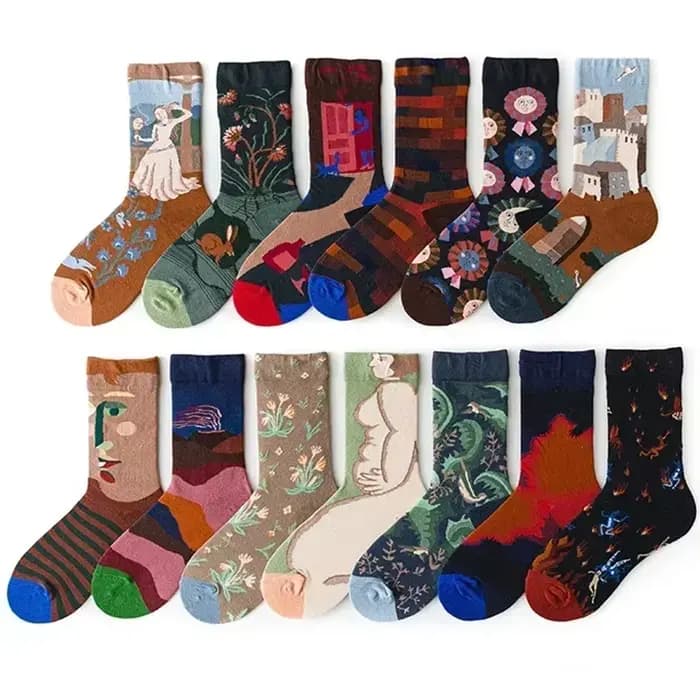 Femmes chaussettes longues dessin animé imprimé mode créative personnalisé nouveauté hommes